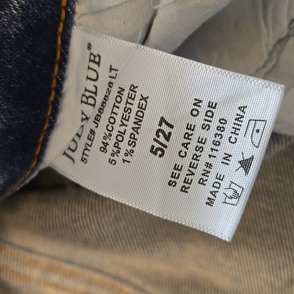 JUDY BLUE Wide Leg Acid Wash Jeans Sz 27 - Picture 4 of 8